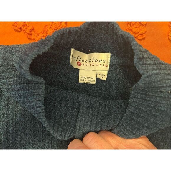 Vintage Spiegel women 2x. Creamy blue sweater big comfy cozy soft ribbed - Picture 11 of 15
